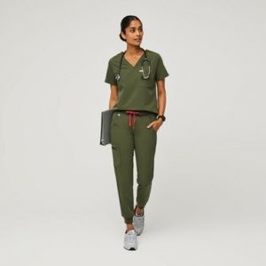 COPY - Figs Dark Olive Zamora Pants